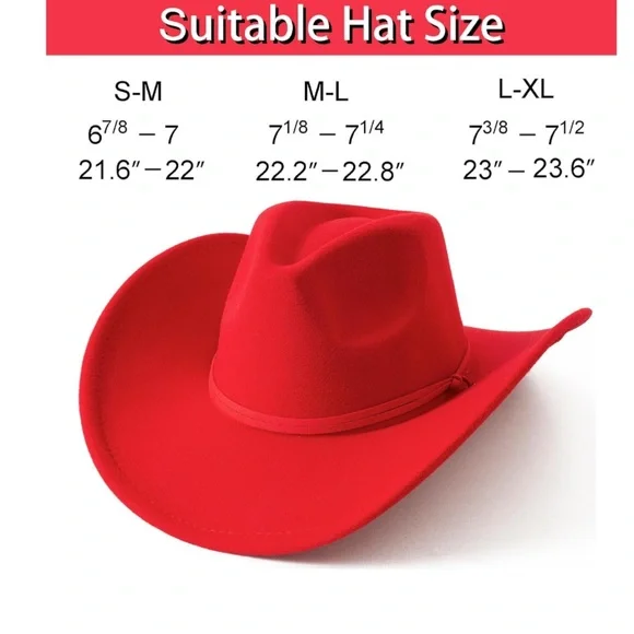 Classic Red Women's Cowboy Hat - Picture 2 of 5